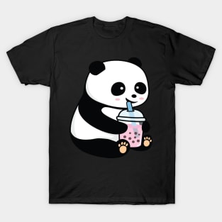 Kawaii Cute Anime Panda Otaku Japanese Bubble Boba Tea T-Shirt